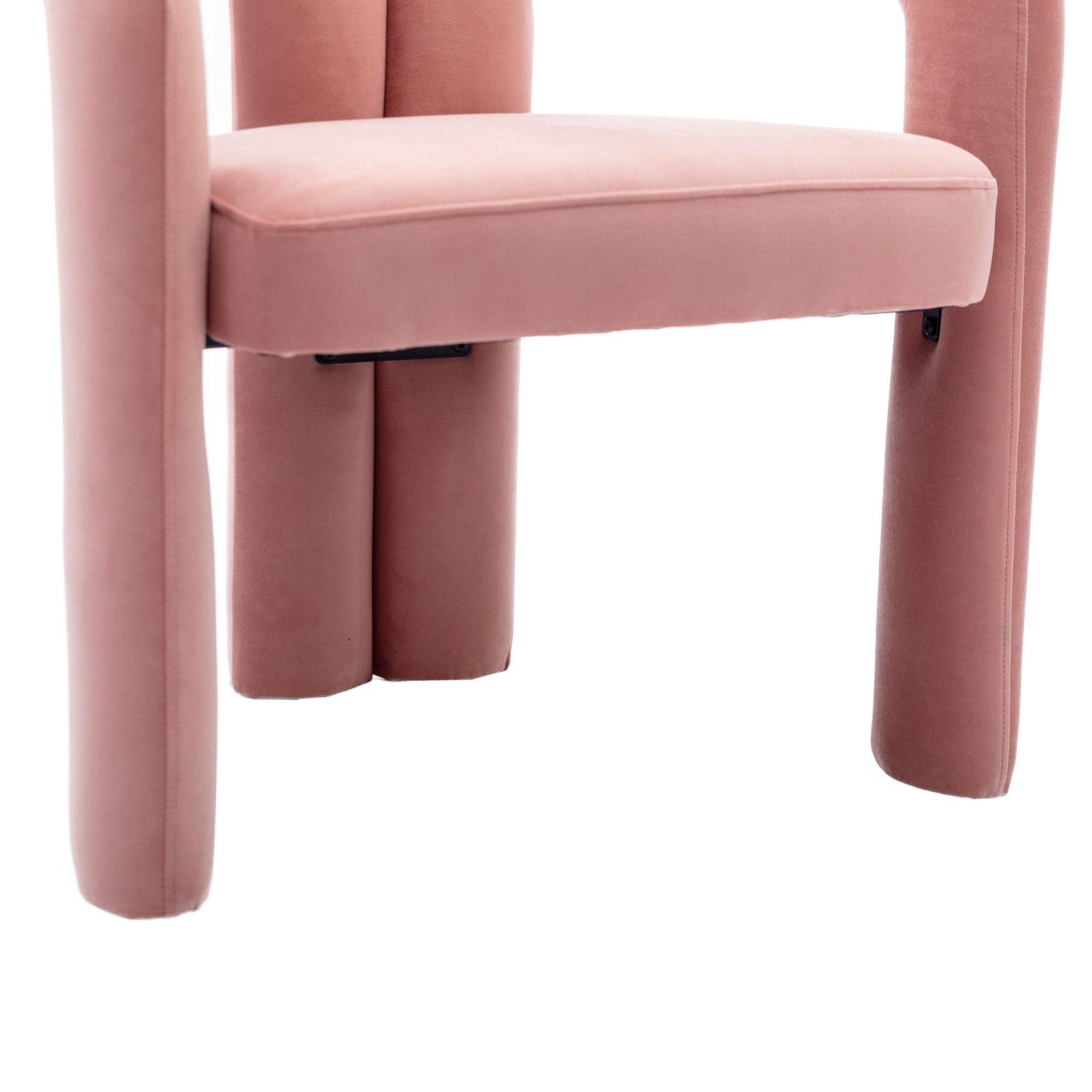 Velvet Barrel Accent Chair Set of 2 — Wood Legs