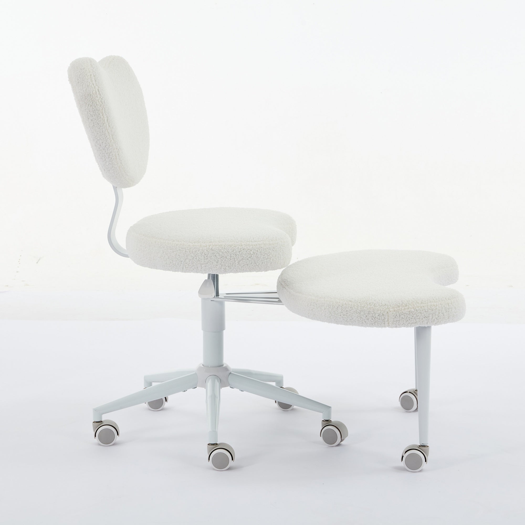 360-degree swivel footstool detail
