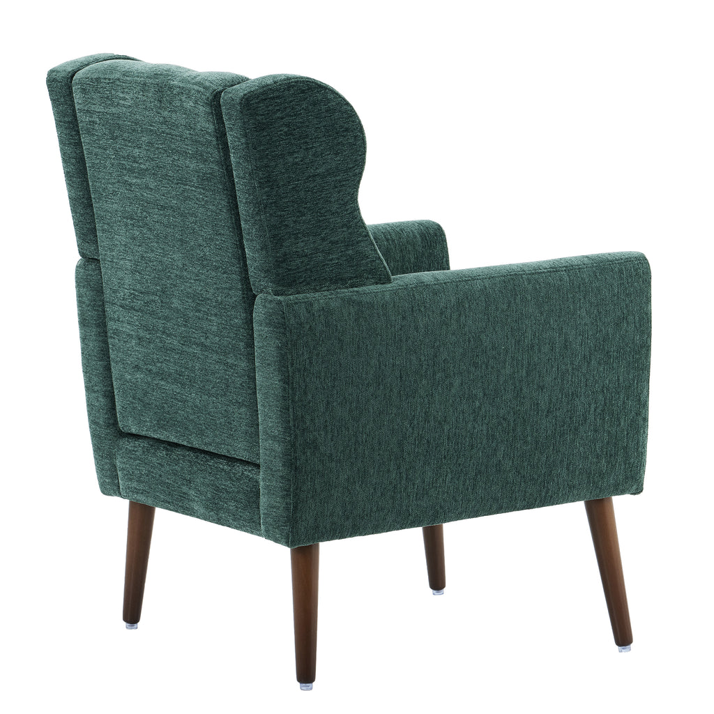 Modern chenille armchair in living room setting