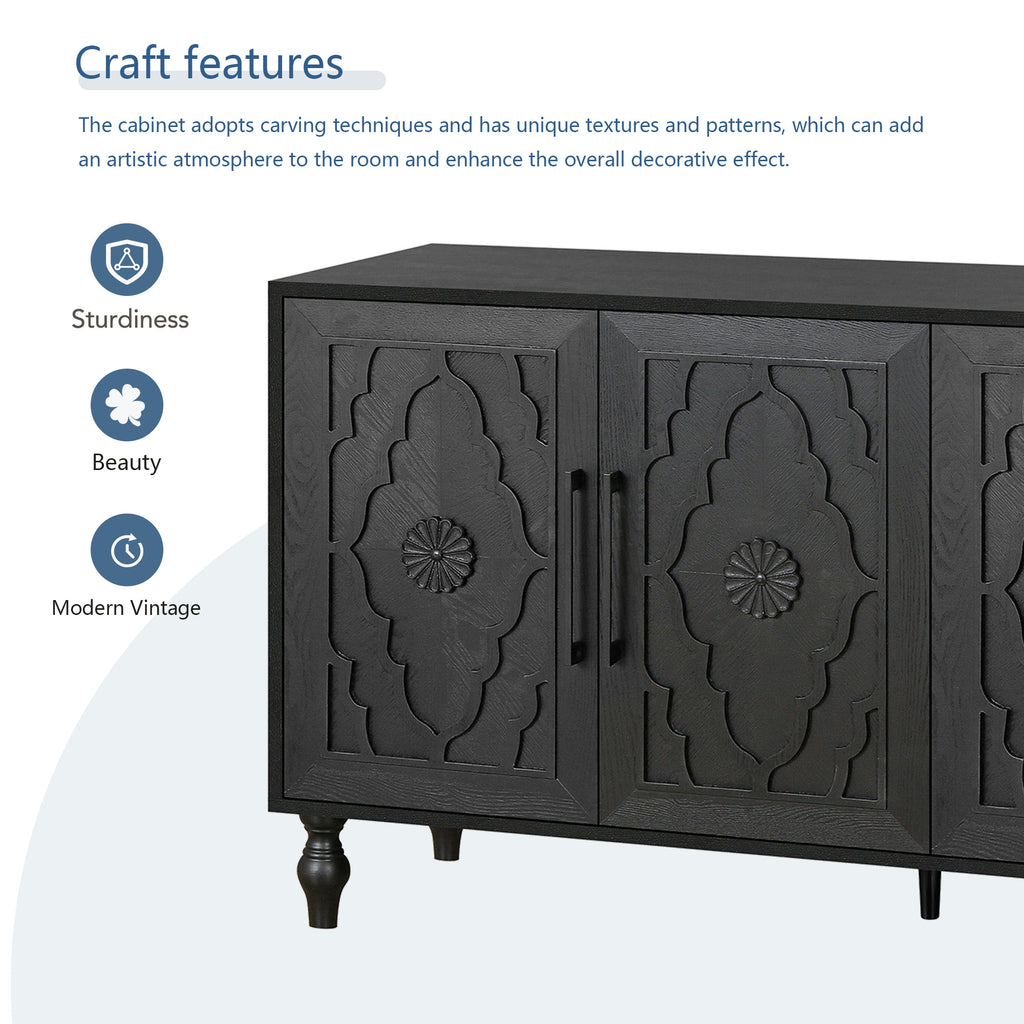Entryway storage cabinet with flower door design