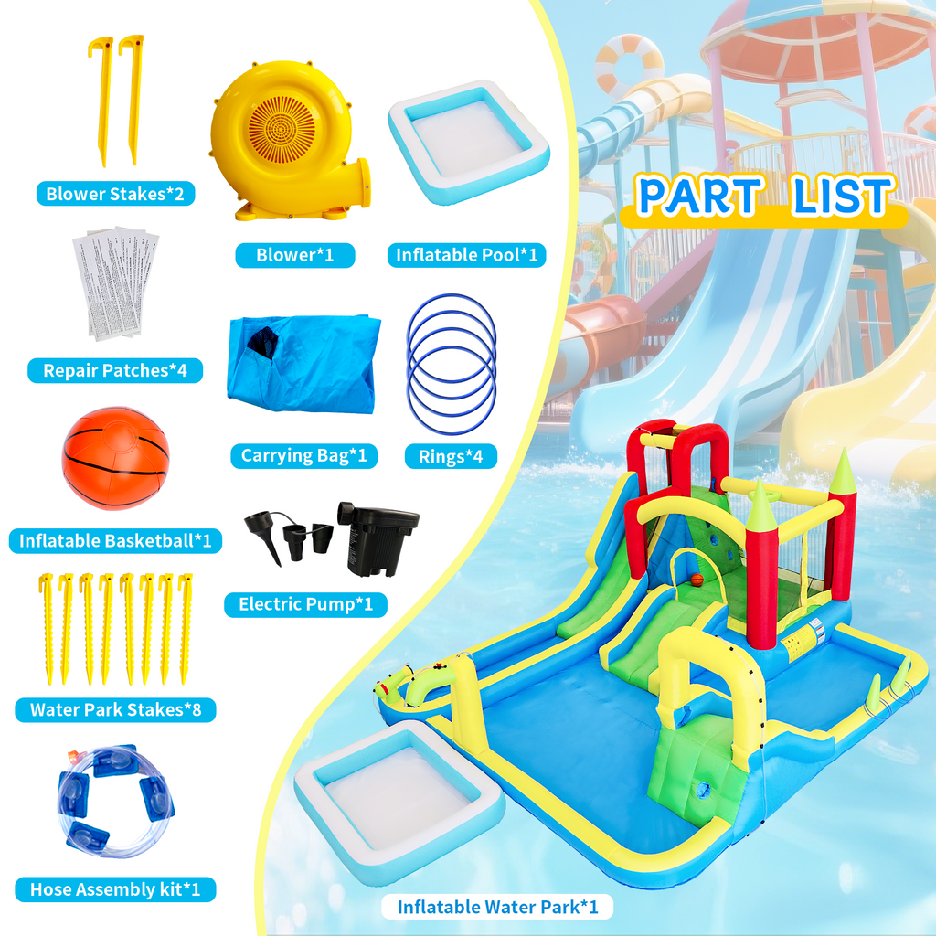 Outdoor inflatable water park full product photo