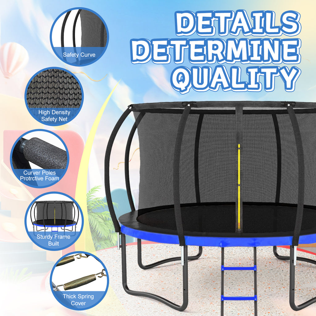 Outdoor trampoline safety enclosure net detail