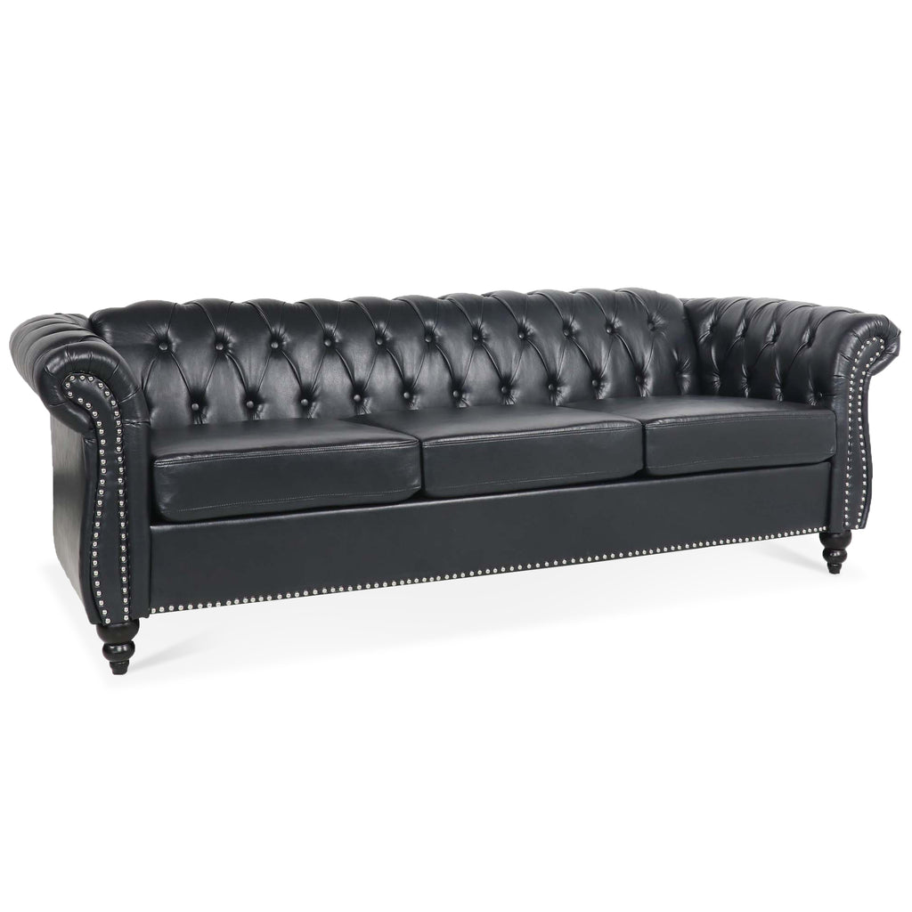 Black tufted Chesterfield backrest detail
