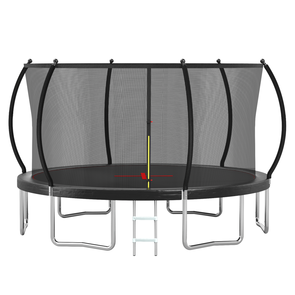 Trampoline galvanized steel pole swaged end and locking slot detail