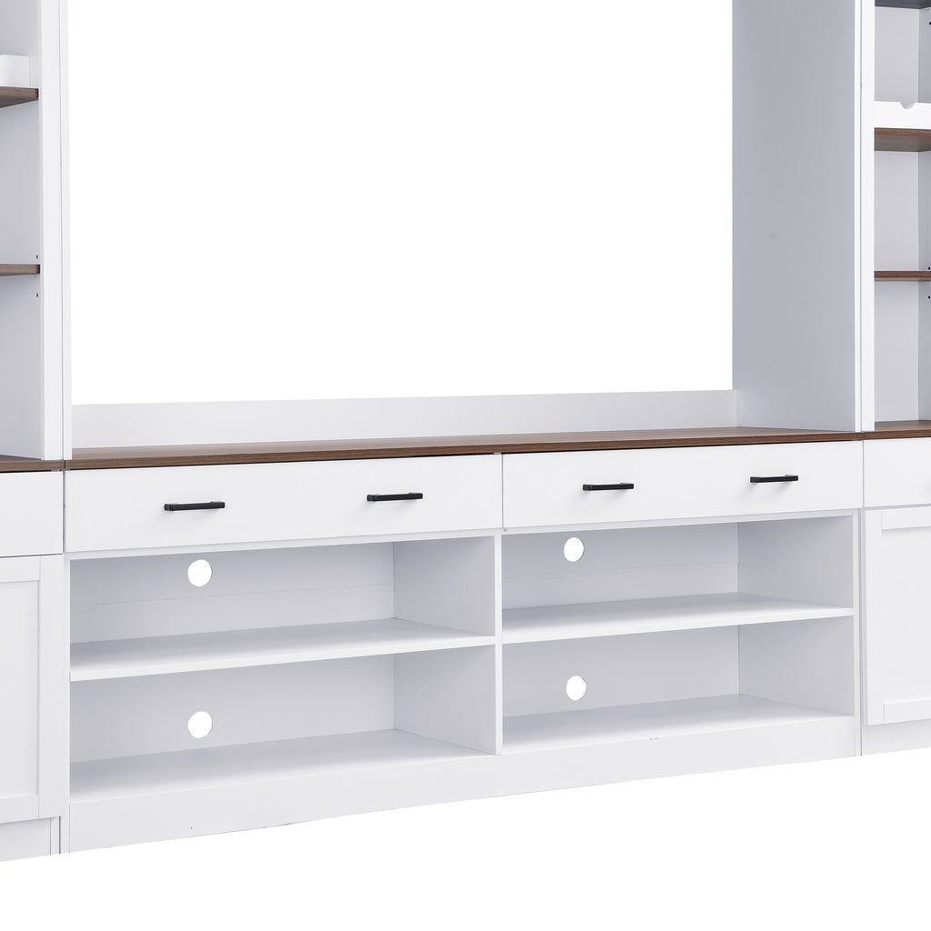 Modular TV stand bookshelves wine rack configuration