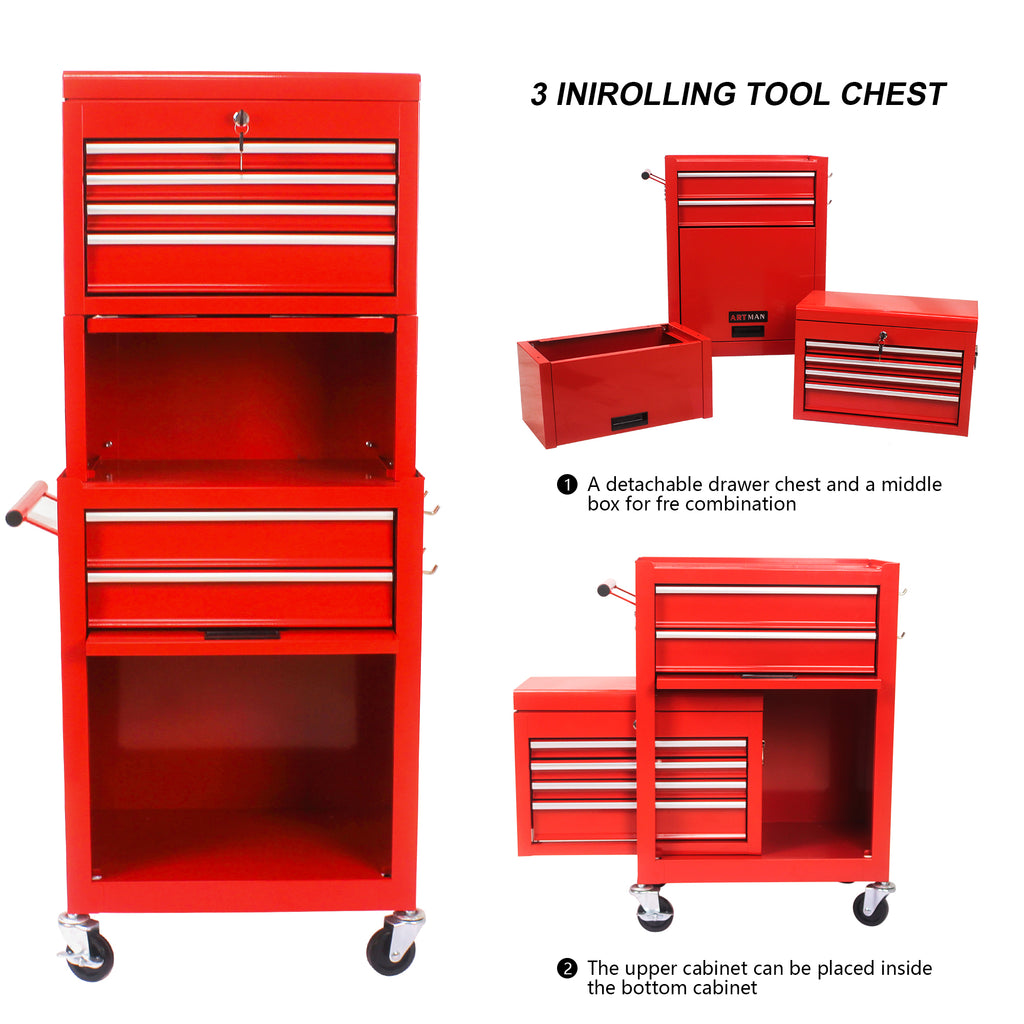Silver pull rings both sides tool chest movement detail