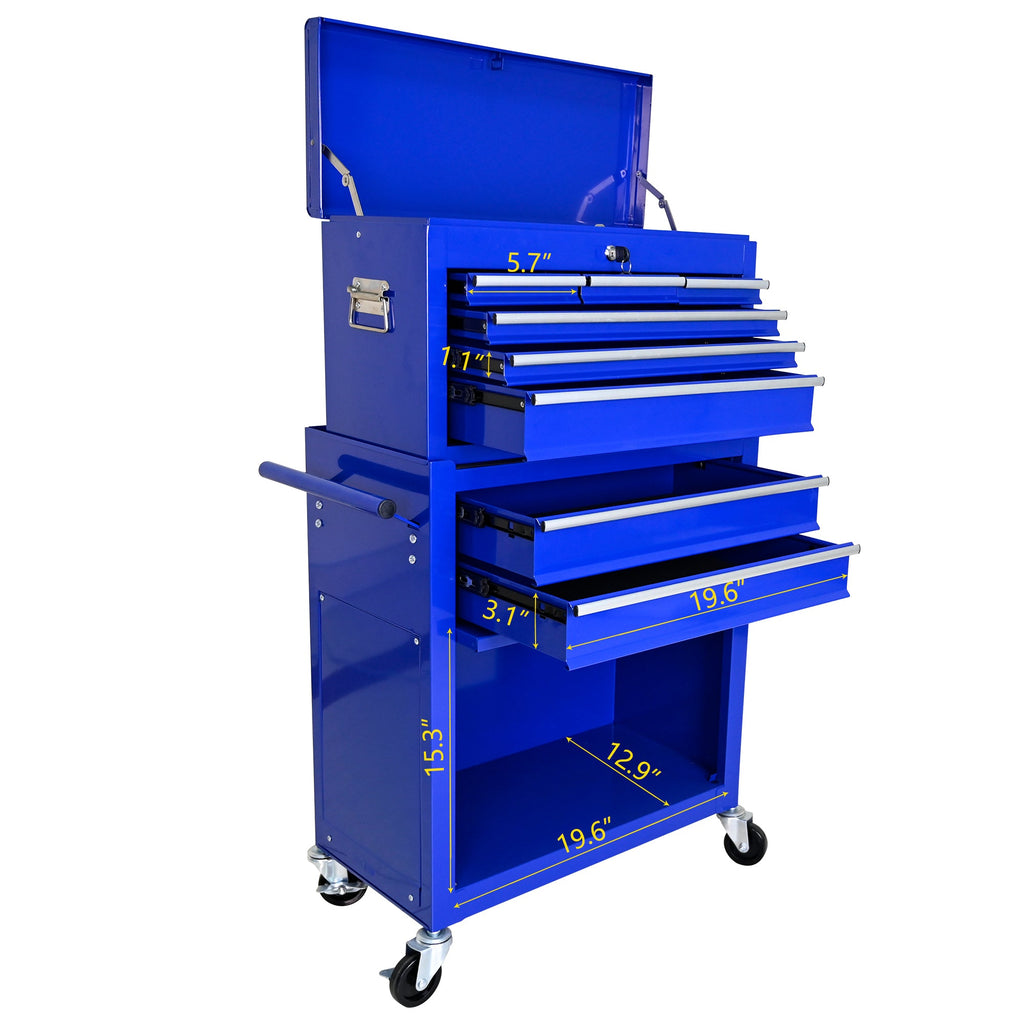8-Drawer Rolling Tool Chest with Lock — Metal Tool Storage Cabinet