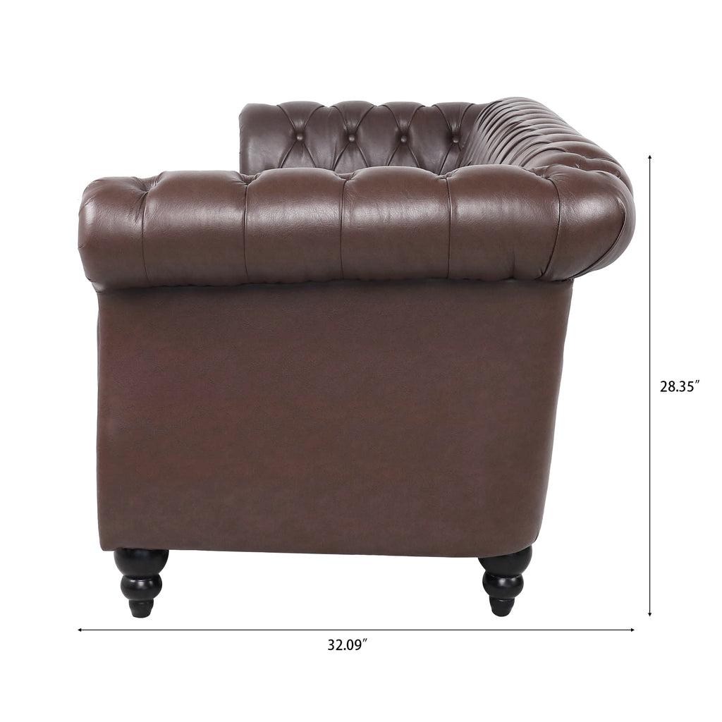 Dark brown sofa in modern living room