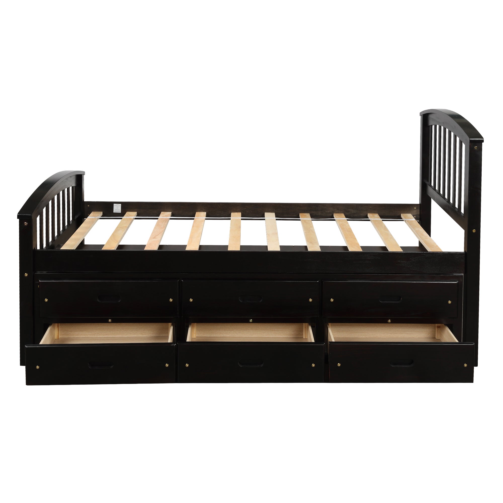 Six-drawer twin platform bed full room overview