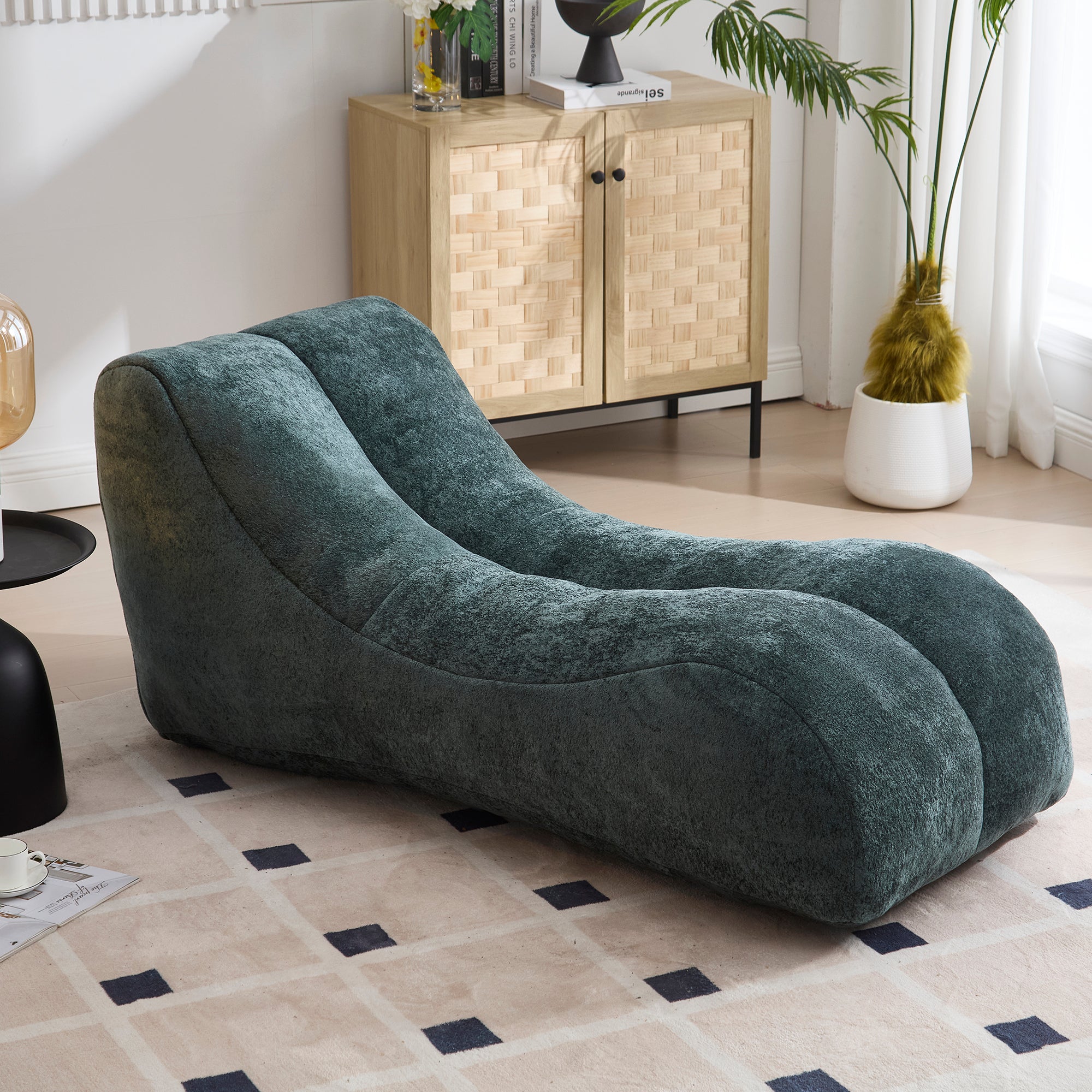 Bean bag sofa chair with high-pressure foam — angle view