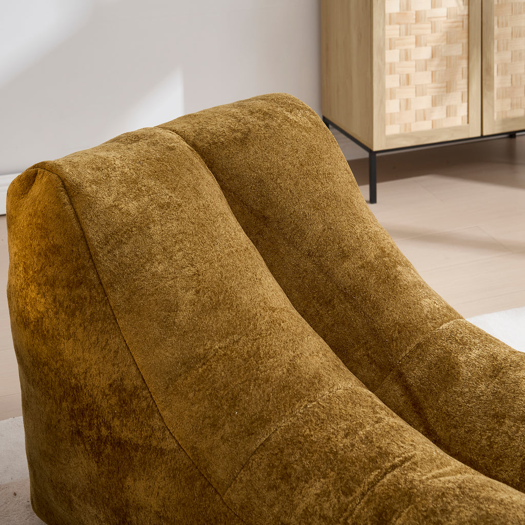 Brown bean bag chair side profile