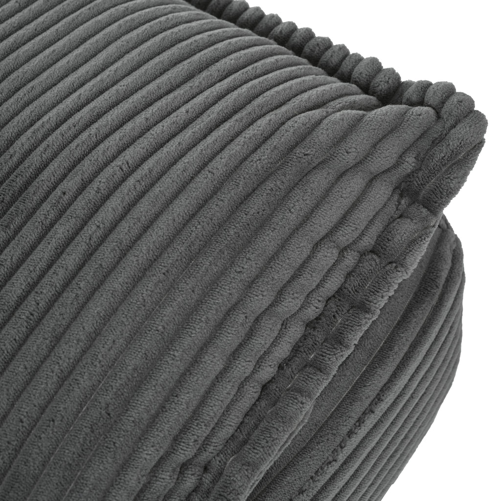 Gray corduroy couch with 4 included pillows