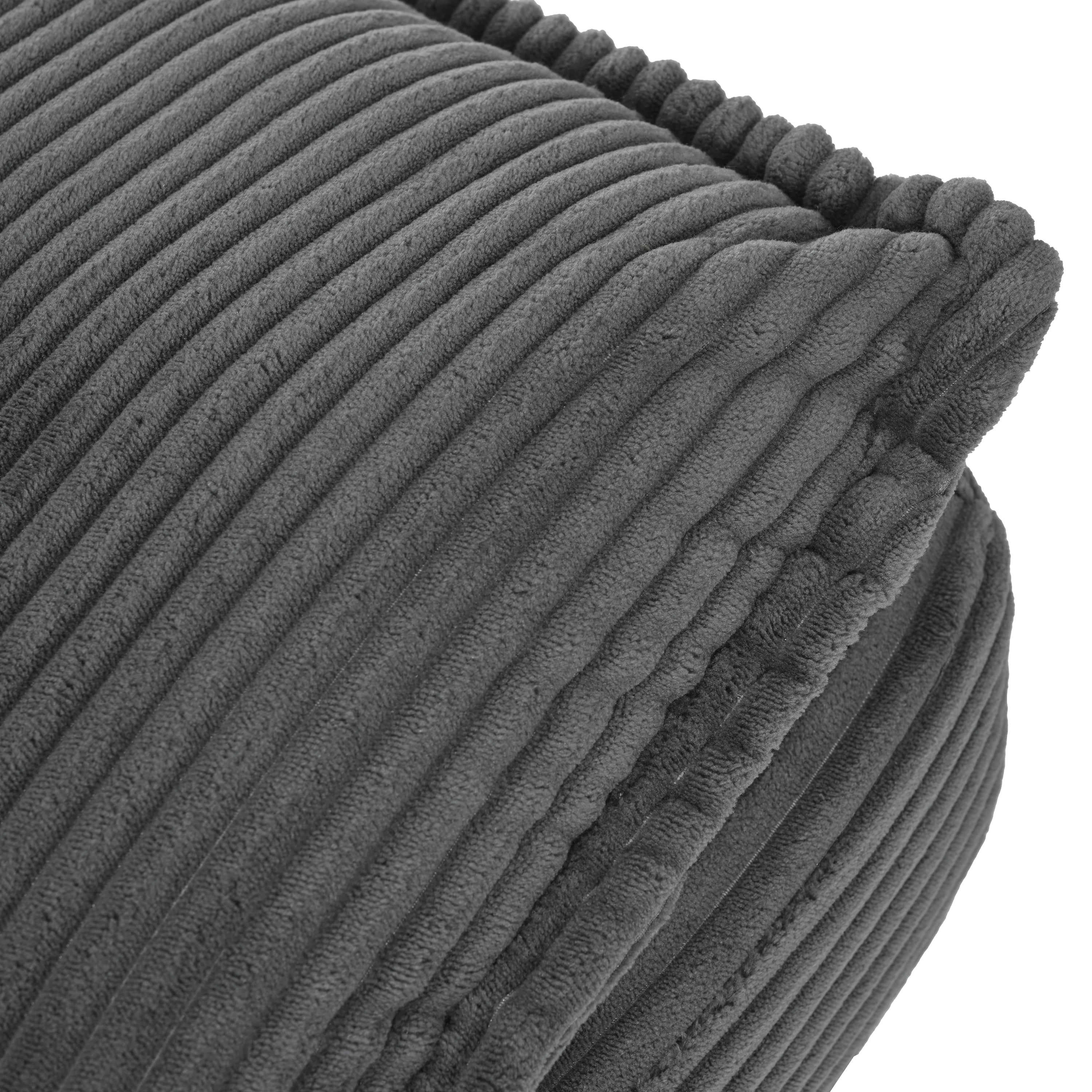 Gray corduroy couch with 4 included pillows