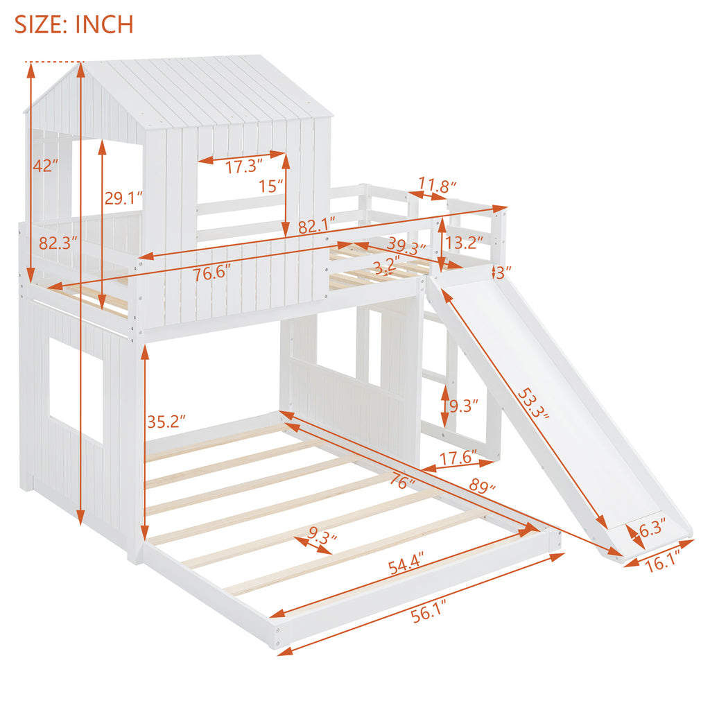Bunk bed playhouse side profile
