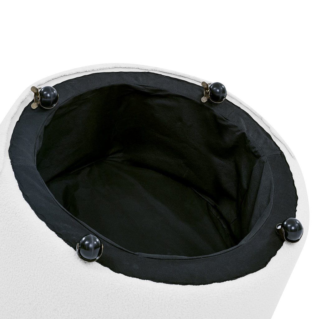 Black velvet tufted swivel accent chair with wheels and 3 pillows — full product view