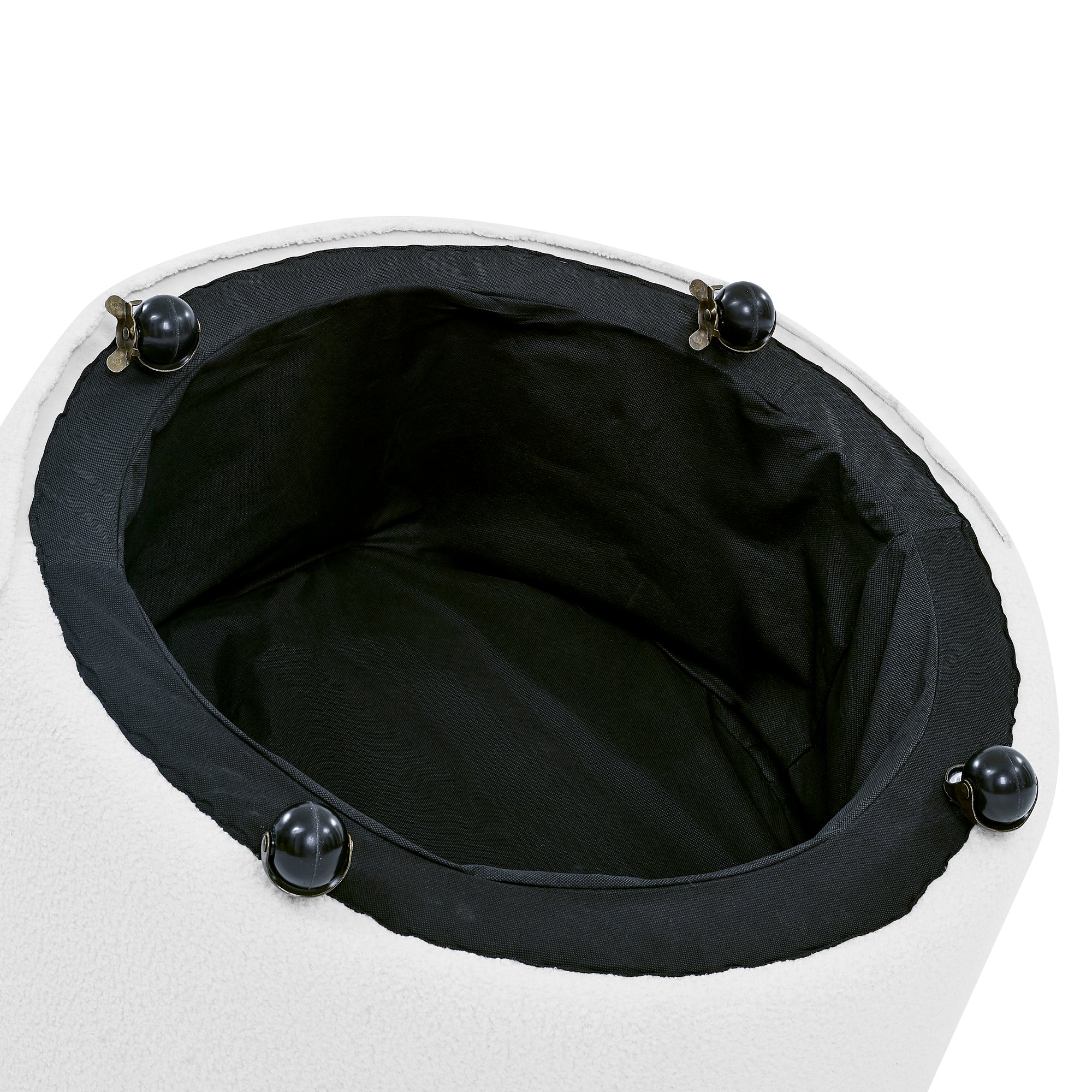 Black velvet tufted swivel accent chair with wheels and 3 pillows — full product view
