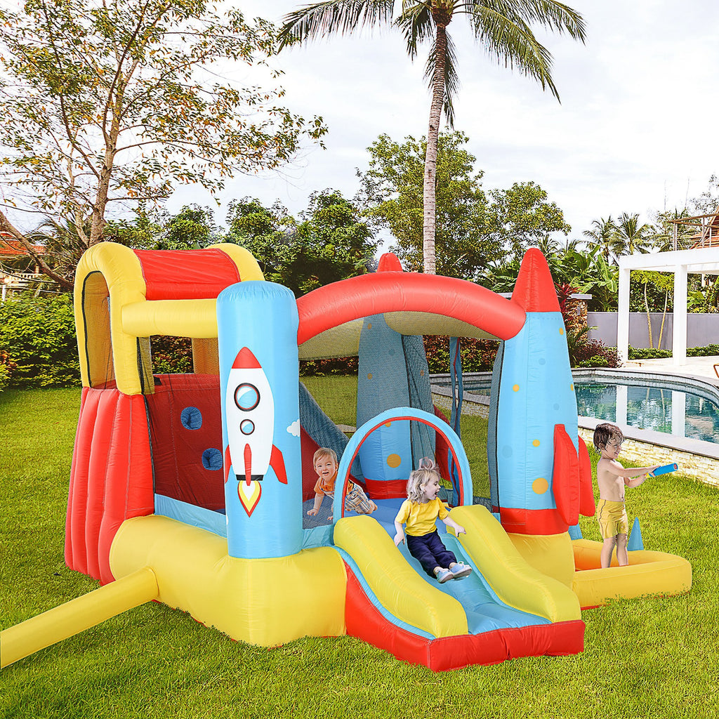 Kids water slide pool area close-up