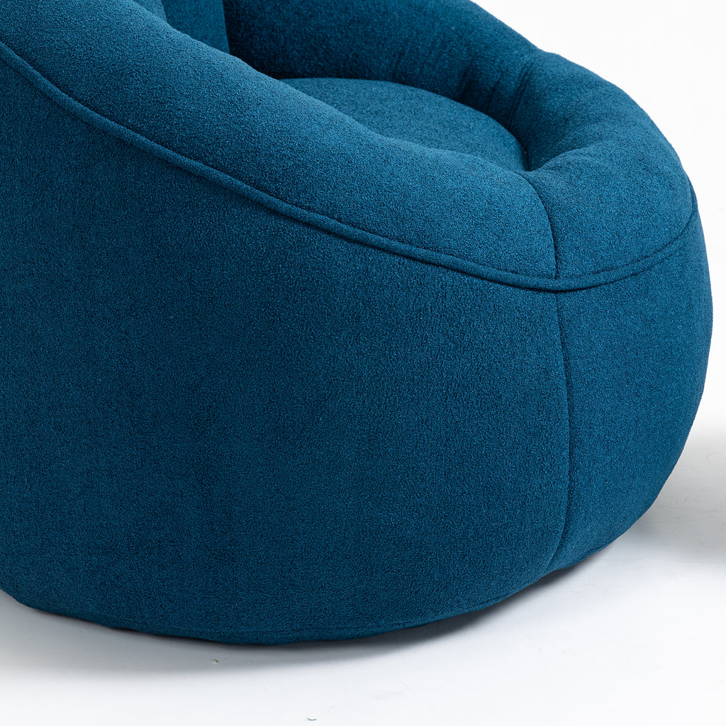 Bean bag chair with footrest in room setting