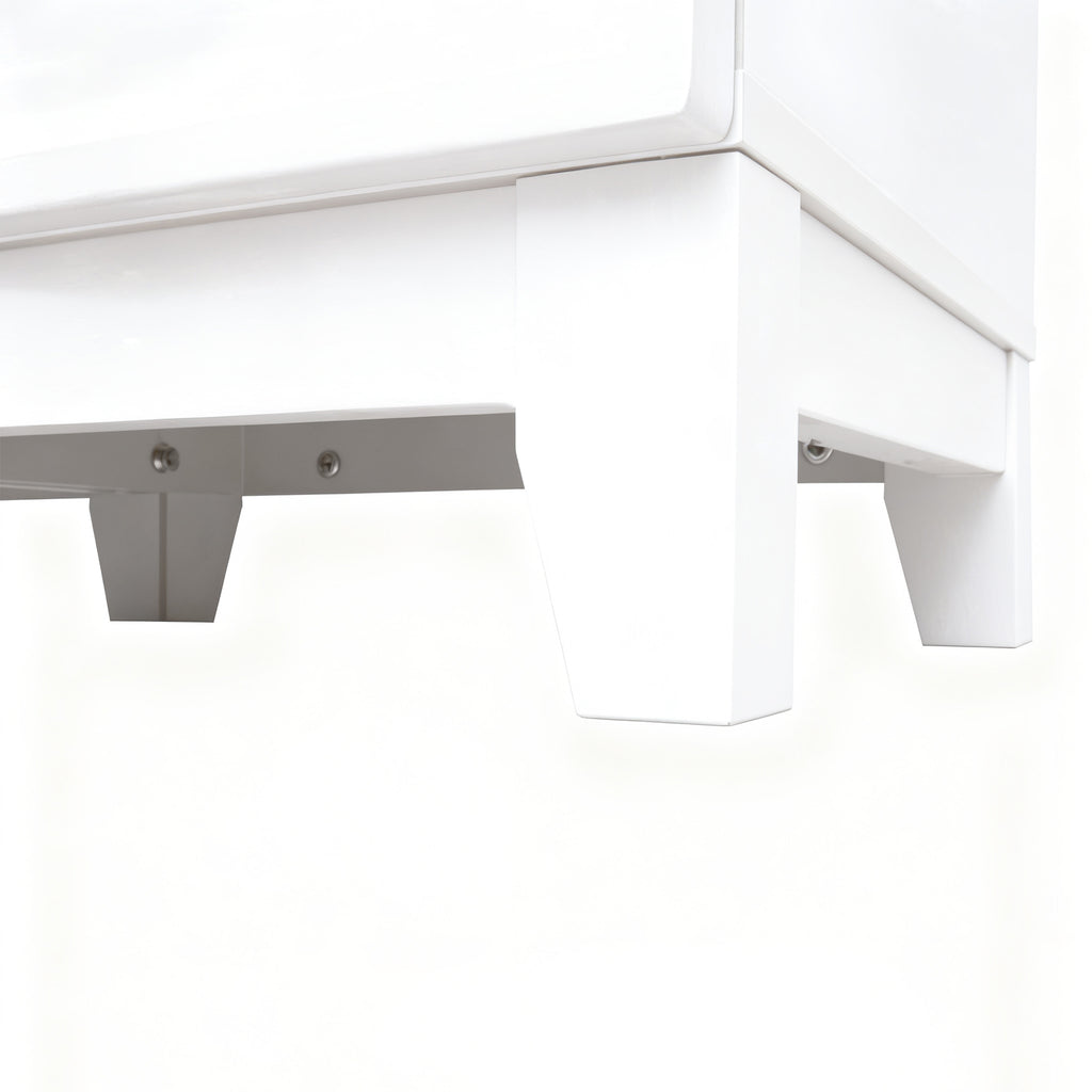Large media console interior cabinet detail