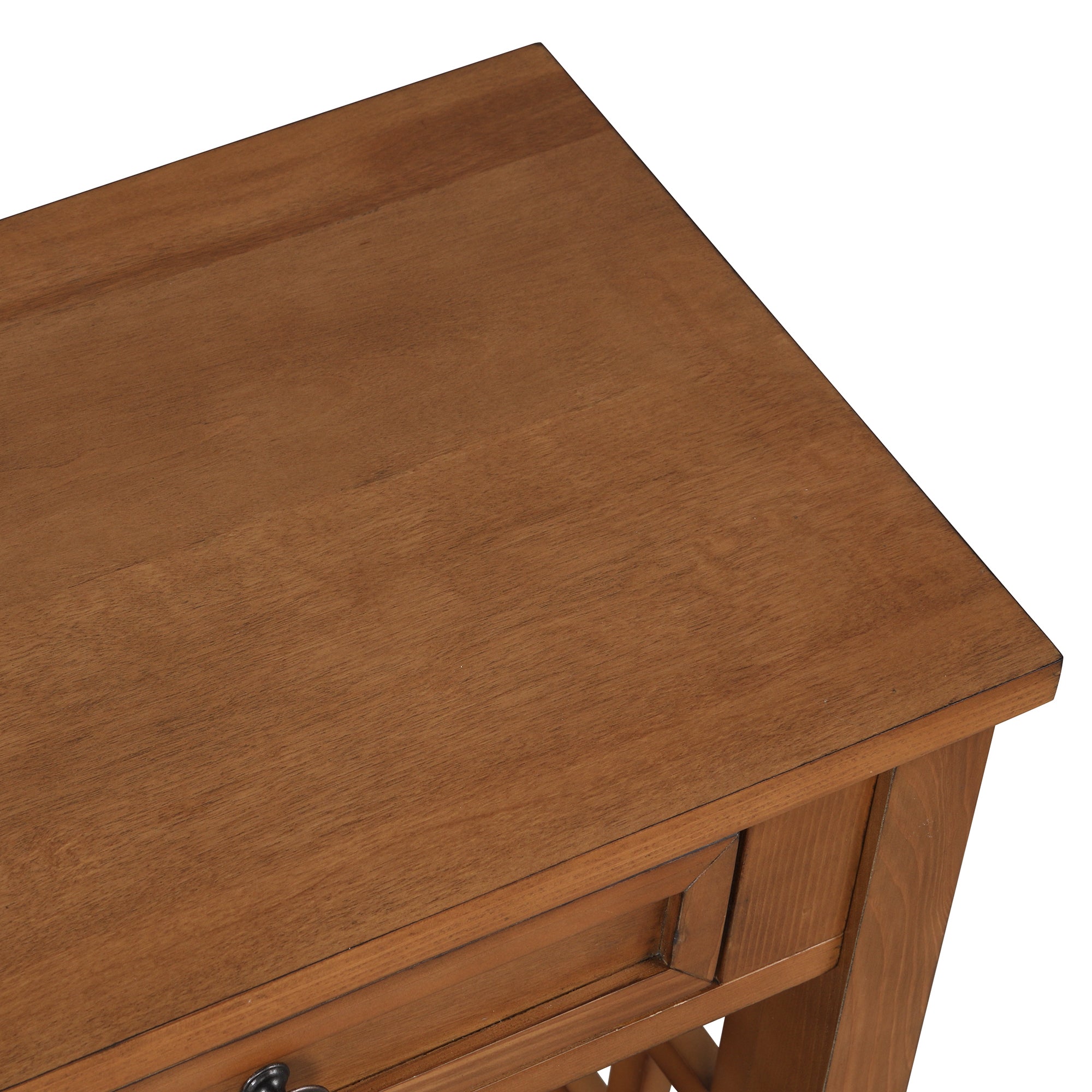Farmhouse Console Table — 4 Drawers & Open Storage Shelf