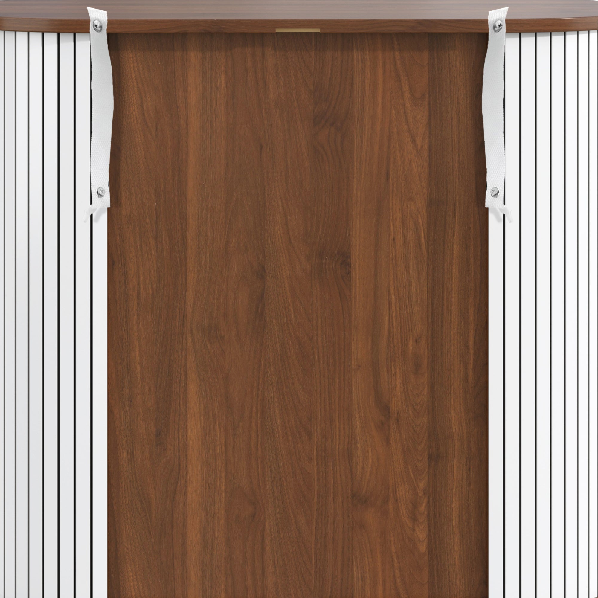 28' Fluted Wine Bar Cabinet with 8-Grid Wine Rack, 5-Level Adjustable Shelves, 2 Glass Holders, Smoothly Sliding Tambour Doors, 4 Hidden Storage Space on the Side, Modern Liquor Coffee Station, Black