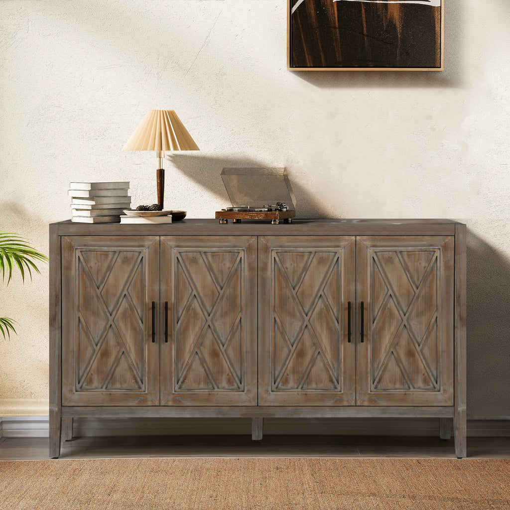 Farmhouse sideboard buffet cabinet full view