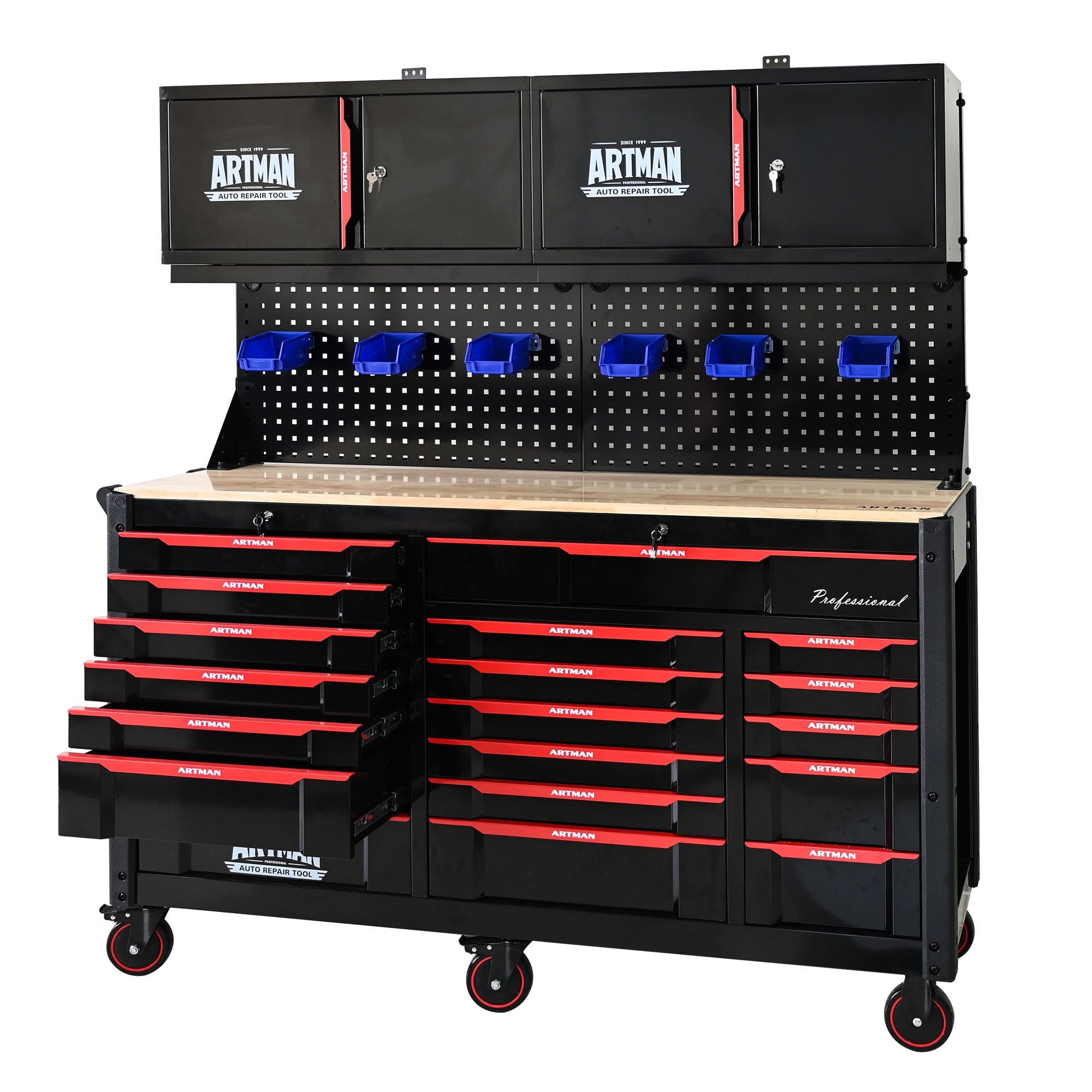 Workshop laboratory tool cart lockable drawer system