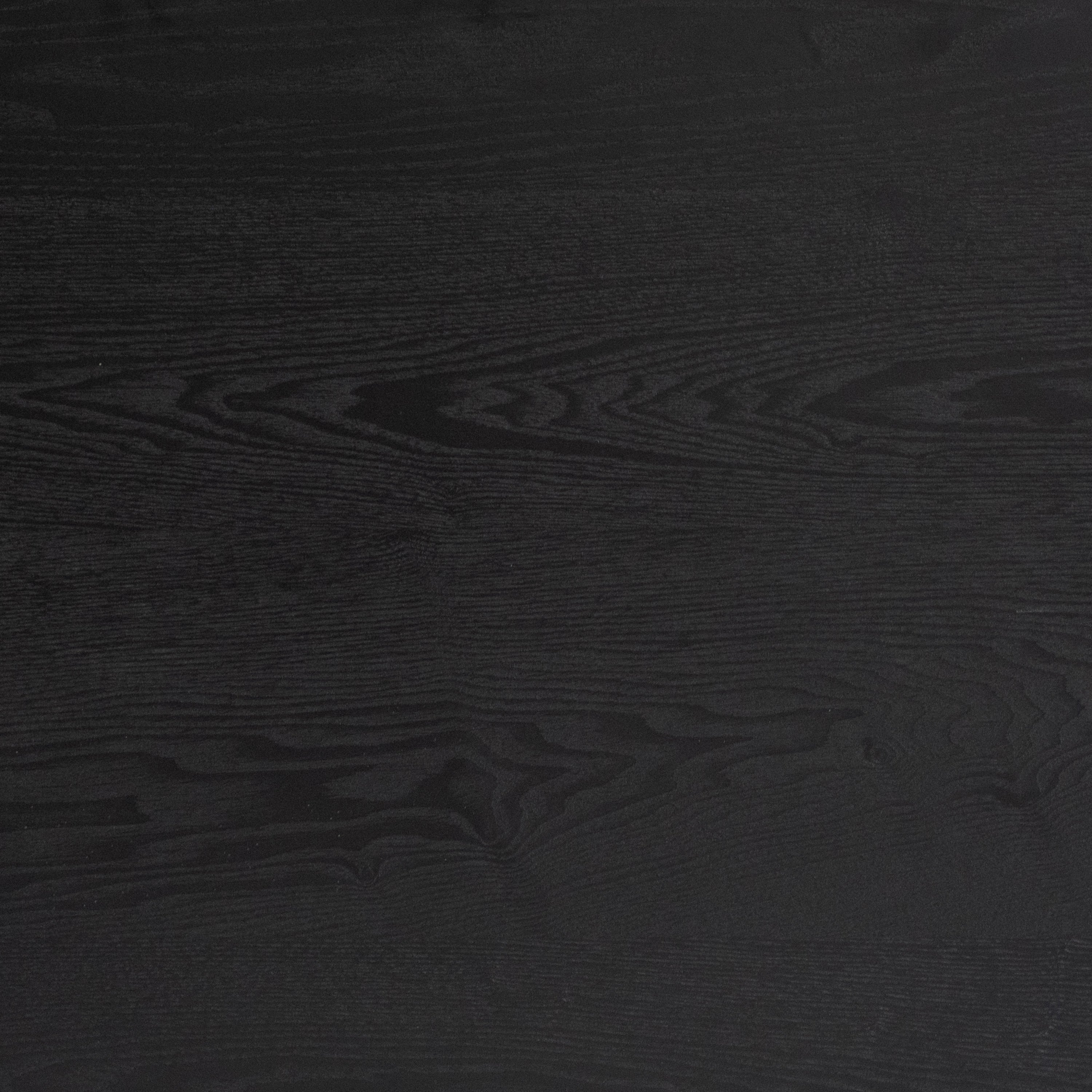 Black wood veneer console table angled display