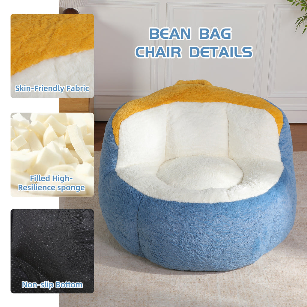 Shredded foam bean bag seat detail