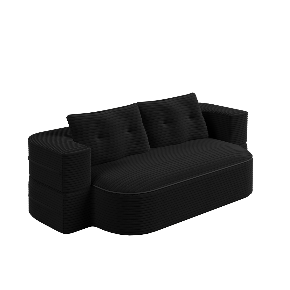 78.7' Modern 2-in-1 Foldable Sofa with Functional Blanket and 2 Soft Pillows,Comfortable Plush Corduroy Fabric Sofa,Convertible Sleeper Sofa Bed,Deep Seat Sofa Couch for Living Room,Bedroom,Baby Pink
