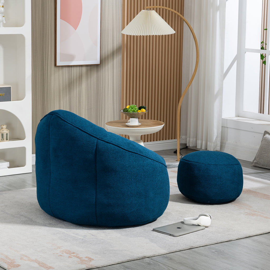 Lightweight bean bag seating in living room