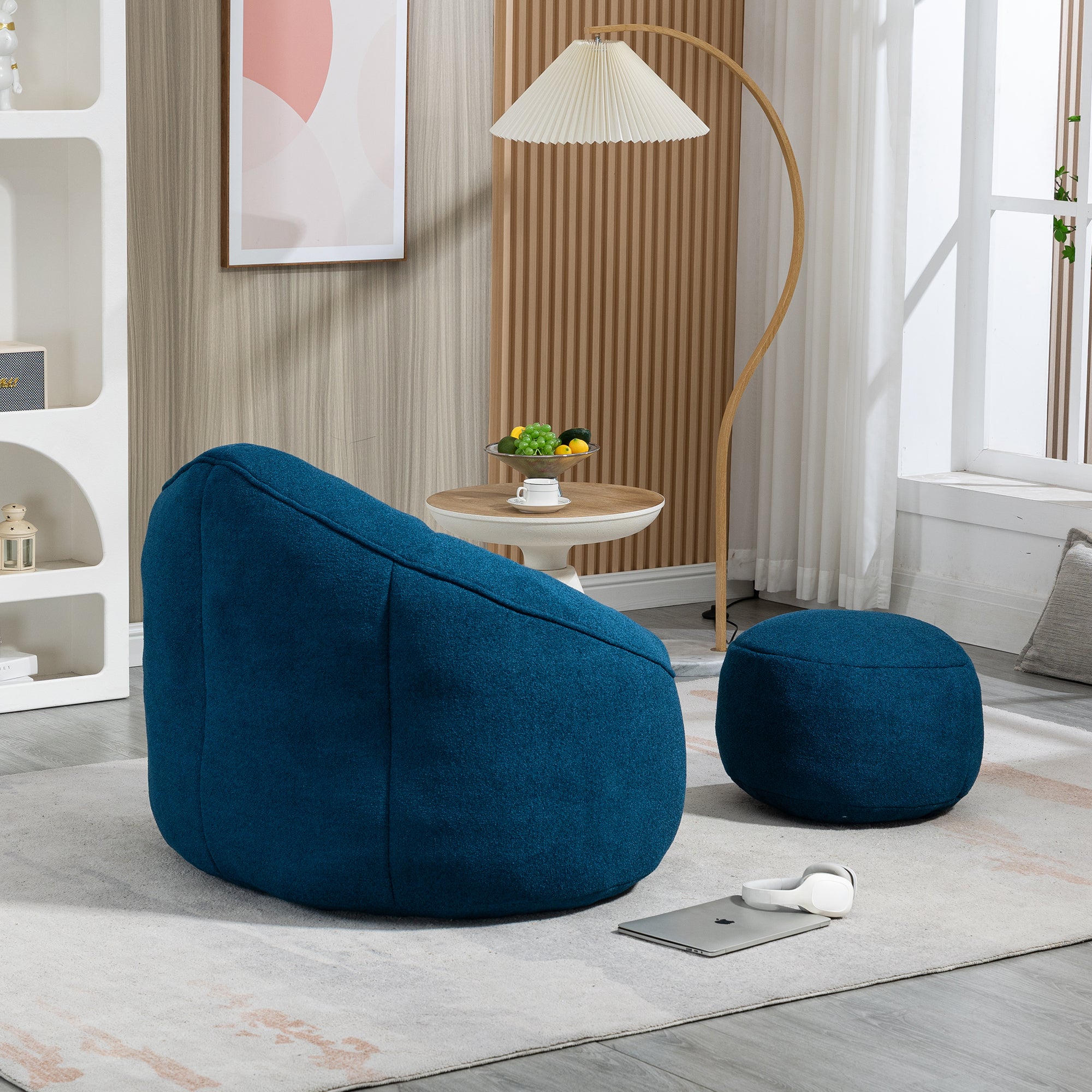 Lightweight bean bag seating in living room