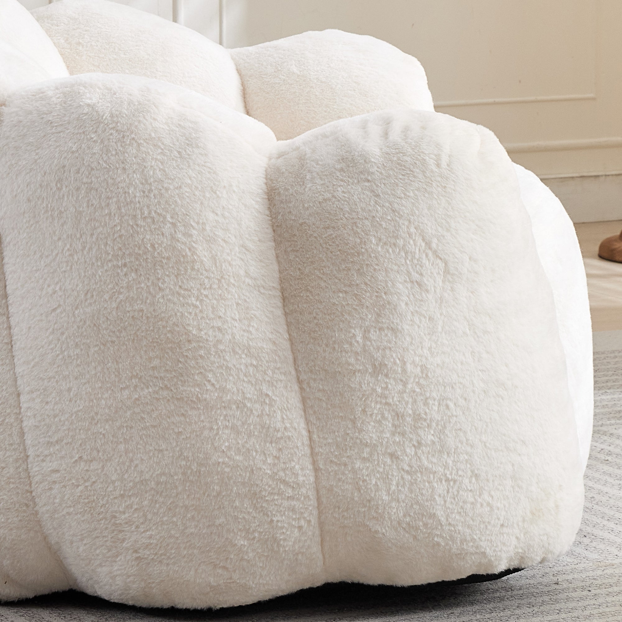 Bean bag chair pull ring detail for easy movement