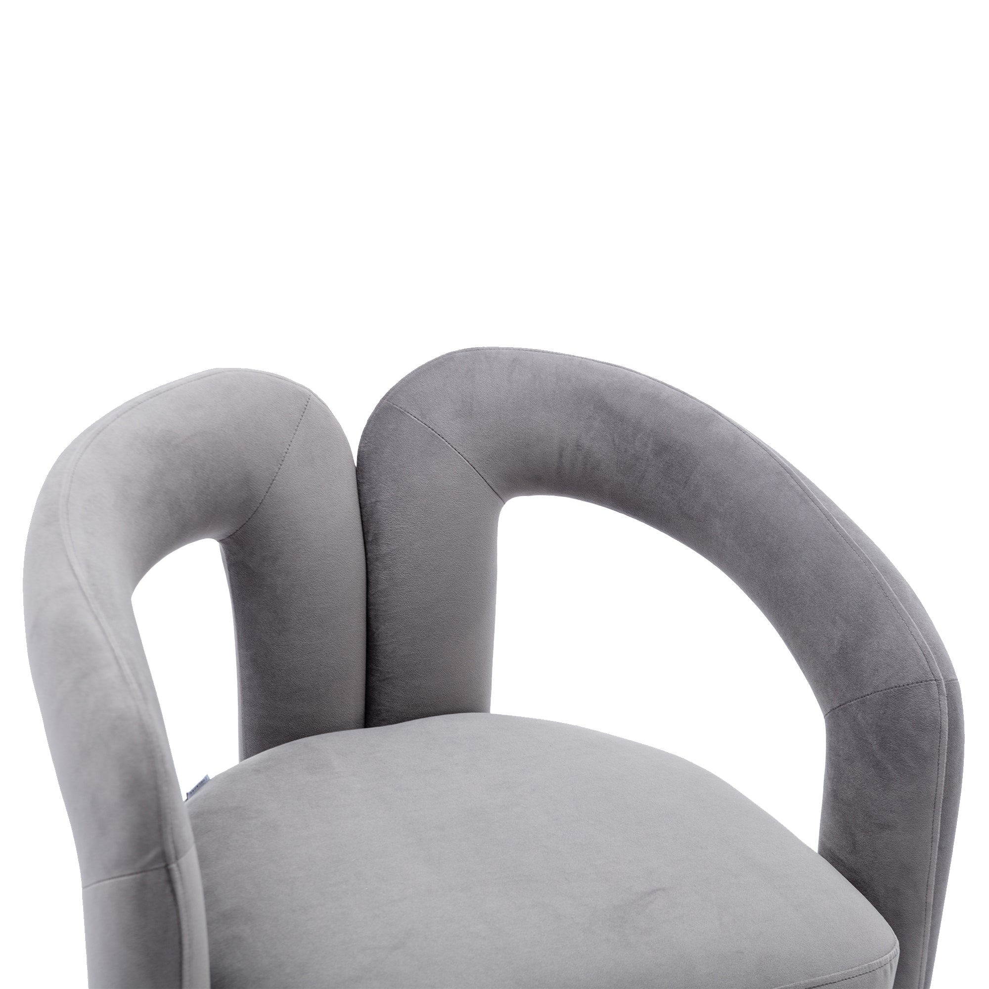 Set of two gray velvet dining chairs — lifestyle photo