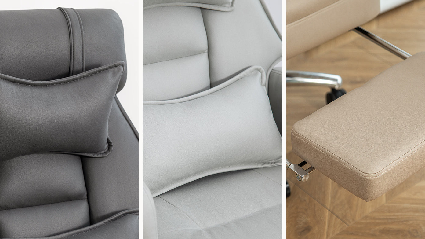 Beige executive office chair five-star base and casters