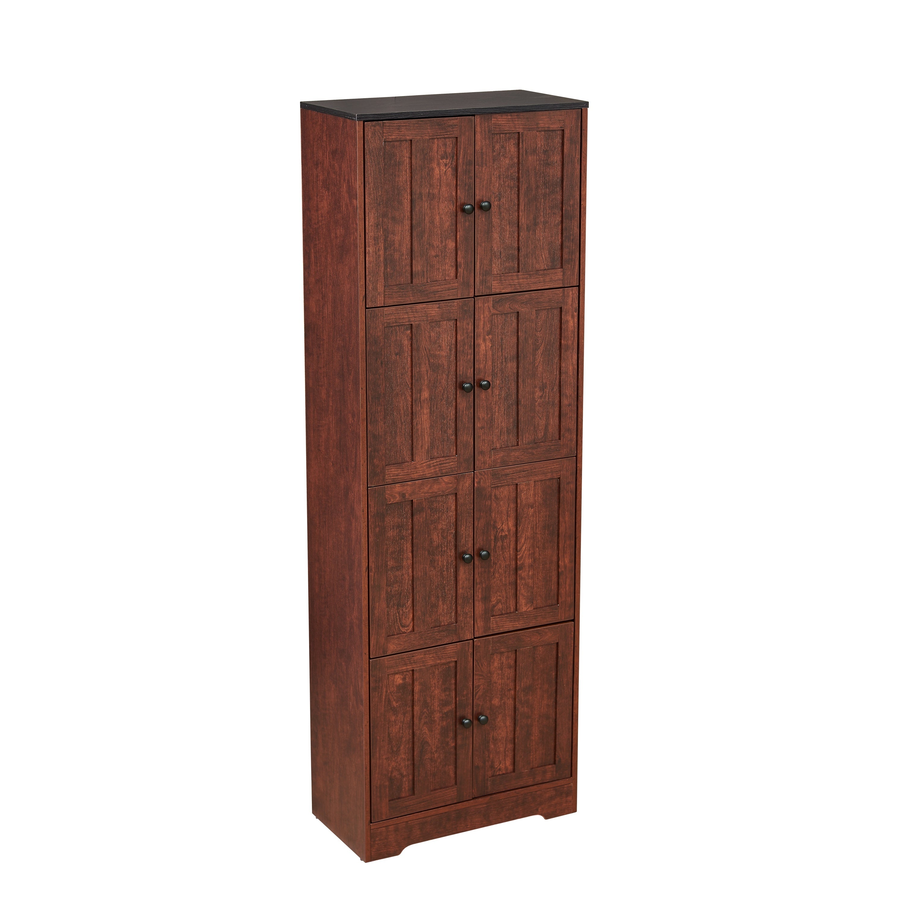 8-Door Tall Storage Cabinet — 72" Wall Storage with 4 Shelves