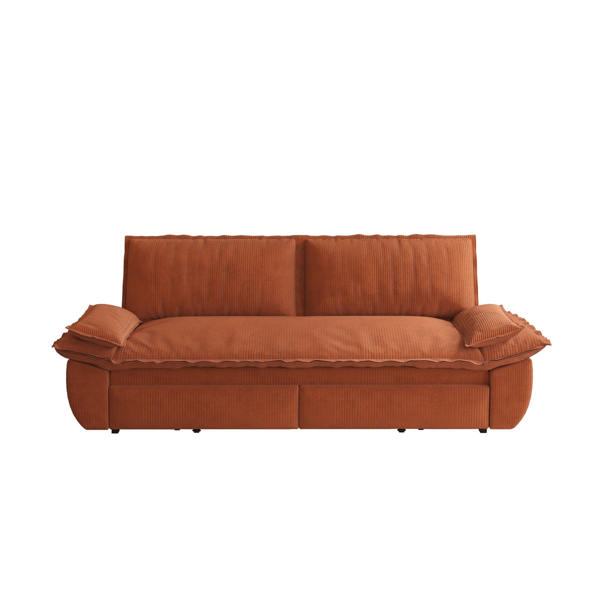 73.2' Queen Pull Out Sofa Bed,3-in-1 Convertible Sleeper Sofa,Multi-Functional Corduroy Loveseat Bed, Grey