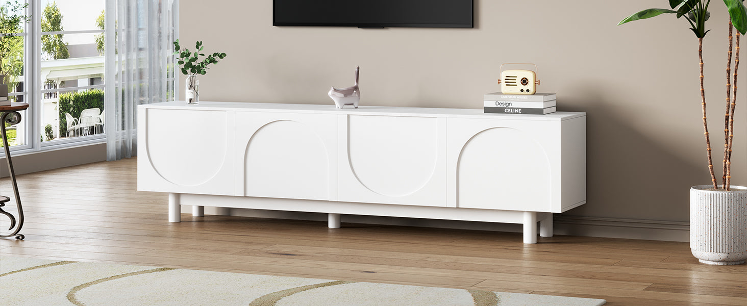 TV Stand with Arch Cabinets — for TVs Up to 78"