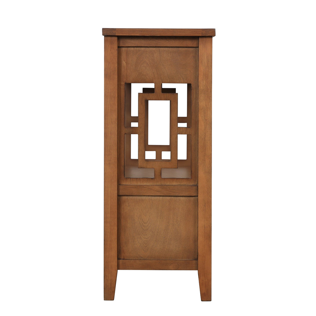 Farmhouse Console Table — 4 Drawers & Open Storage Shelf