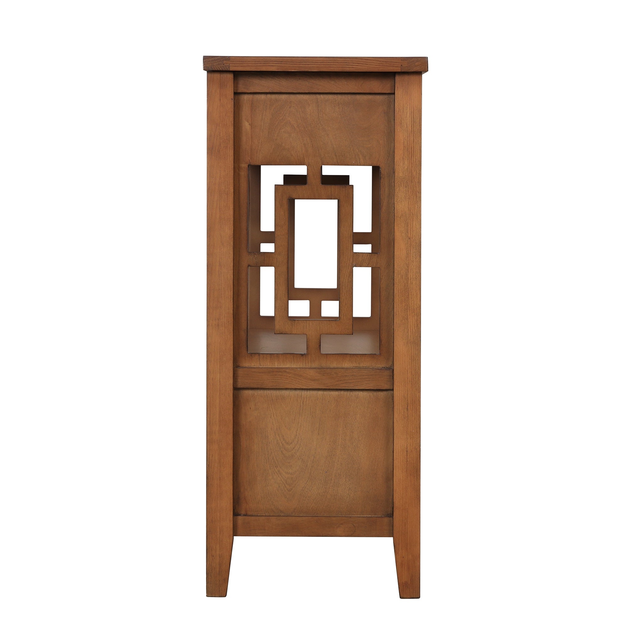 Farmhouse Console Table — 4 Drawers & Open Storage Shelf