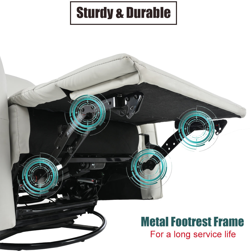 Power glider recliner USB Type-C ports close-up