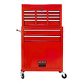 Red 8-drawer rolling tool chest with lock — front view