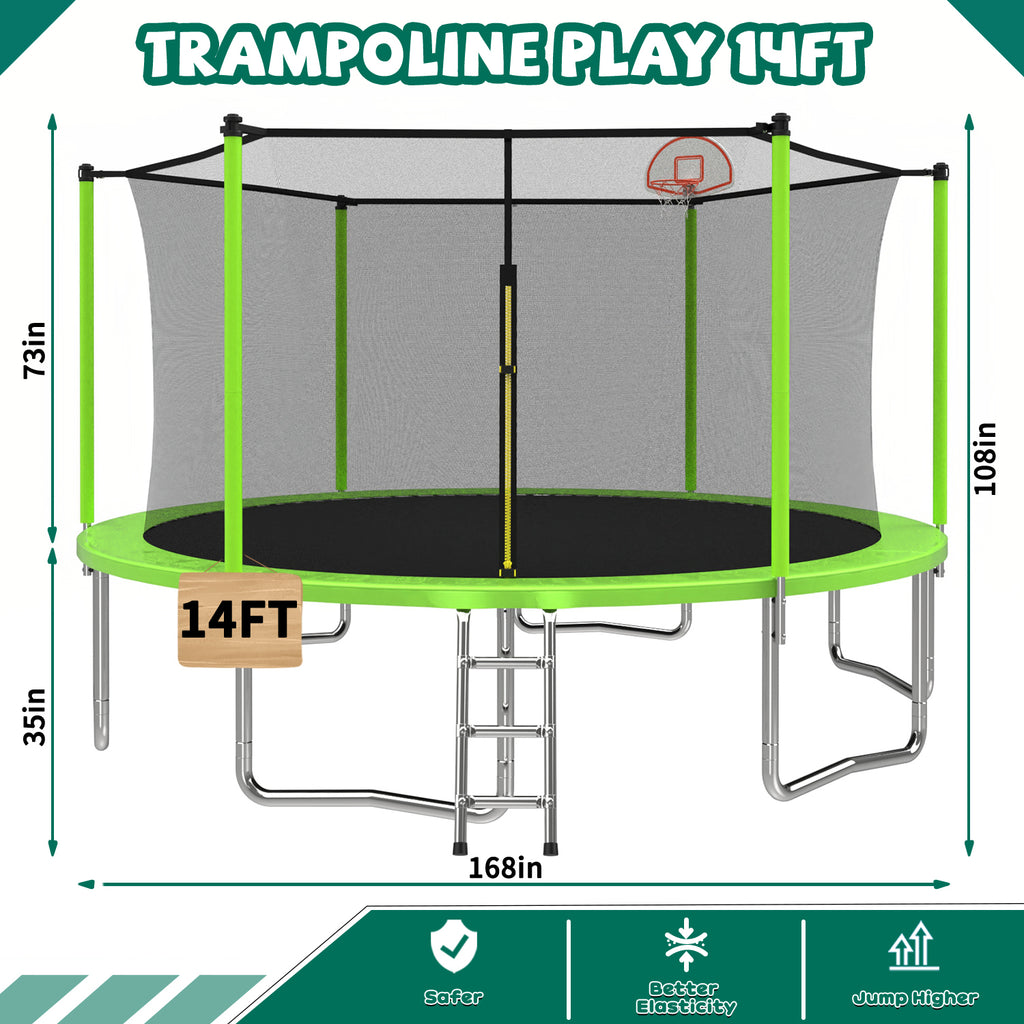 14 ft trampoline galvanized spring and W-shaped leg frame close-up