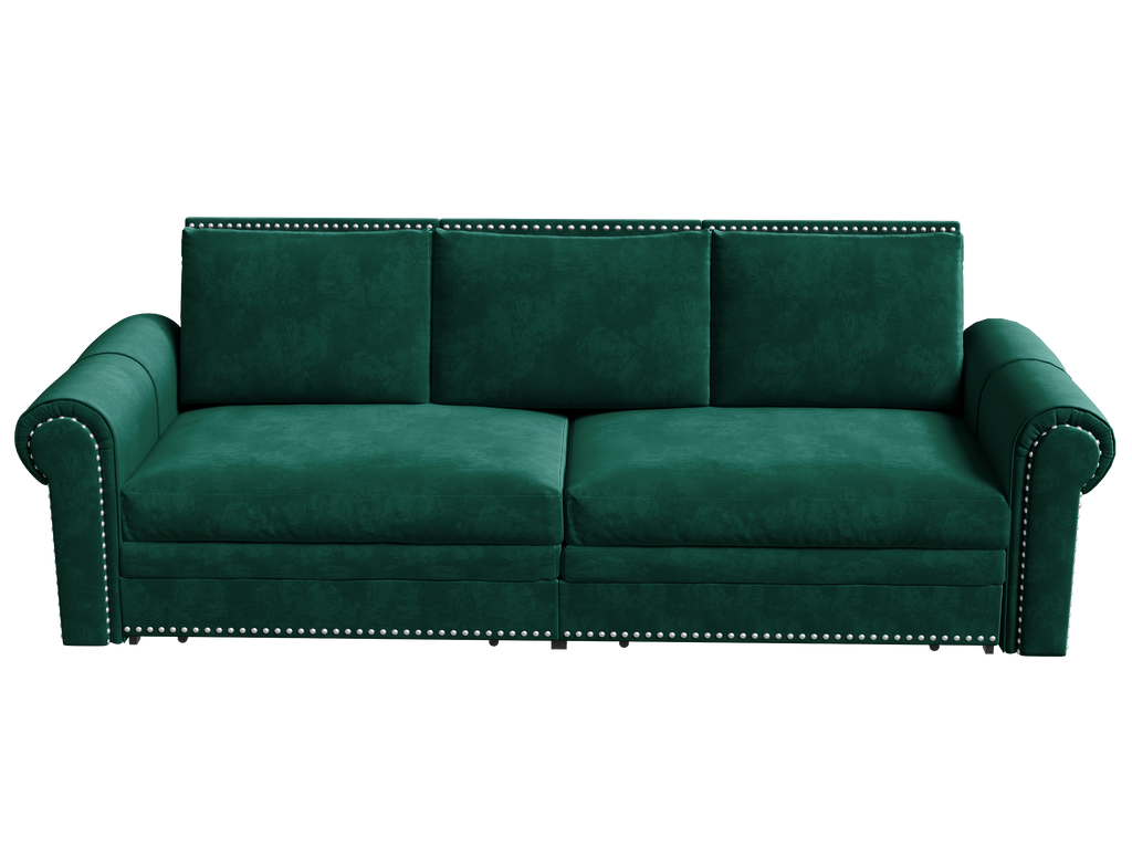 Chesterfield tufted back and velvet texture close-up
