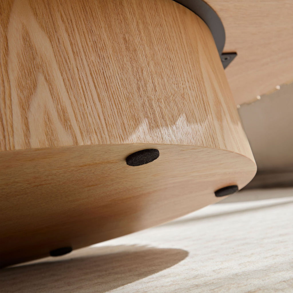 Pedestal base MDF construction close-up