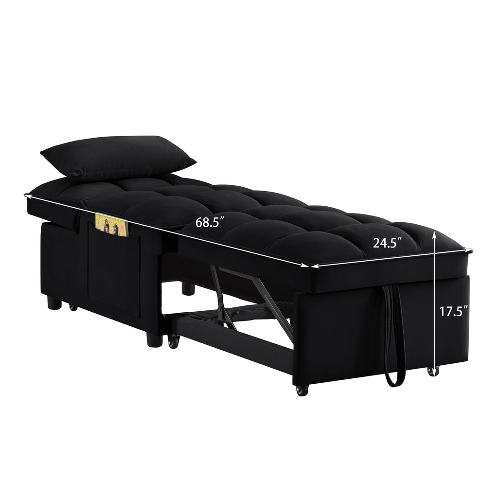 Black convertible sofa bed product photo