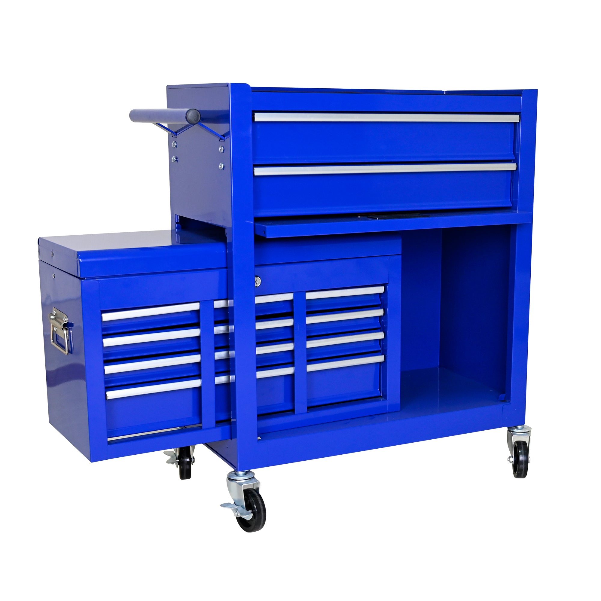 Blue 8-drawer tool chest full product display