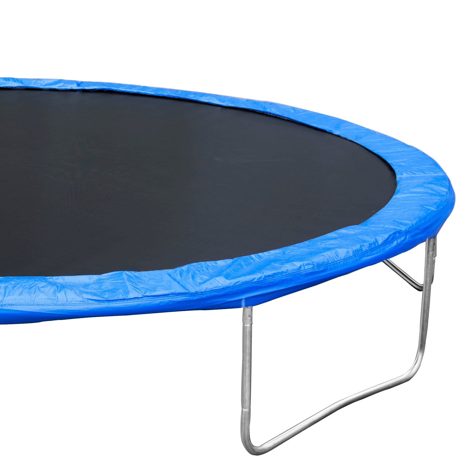 14 ft blue trampoline with basketball backboard and steel ladder