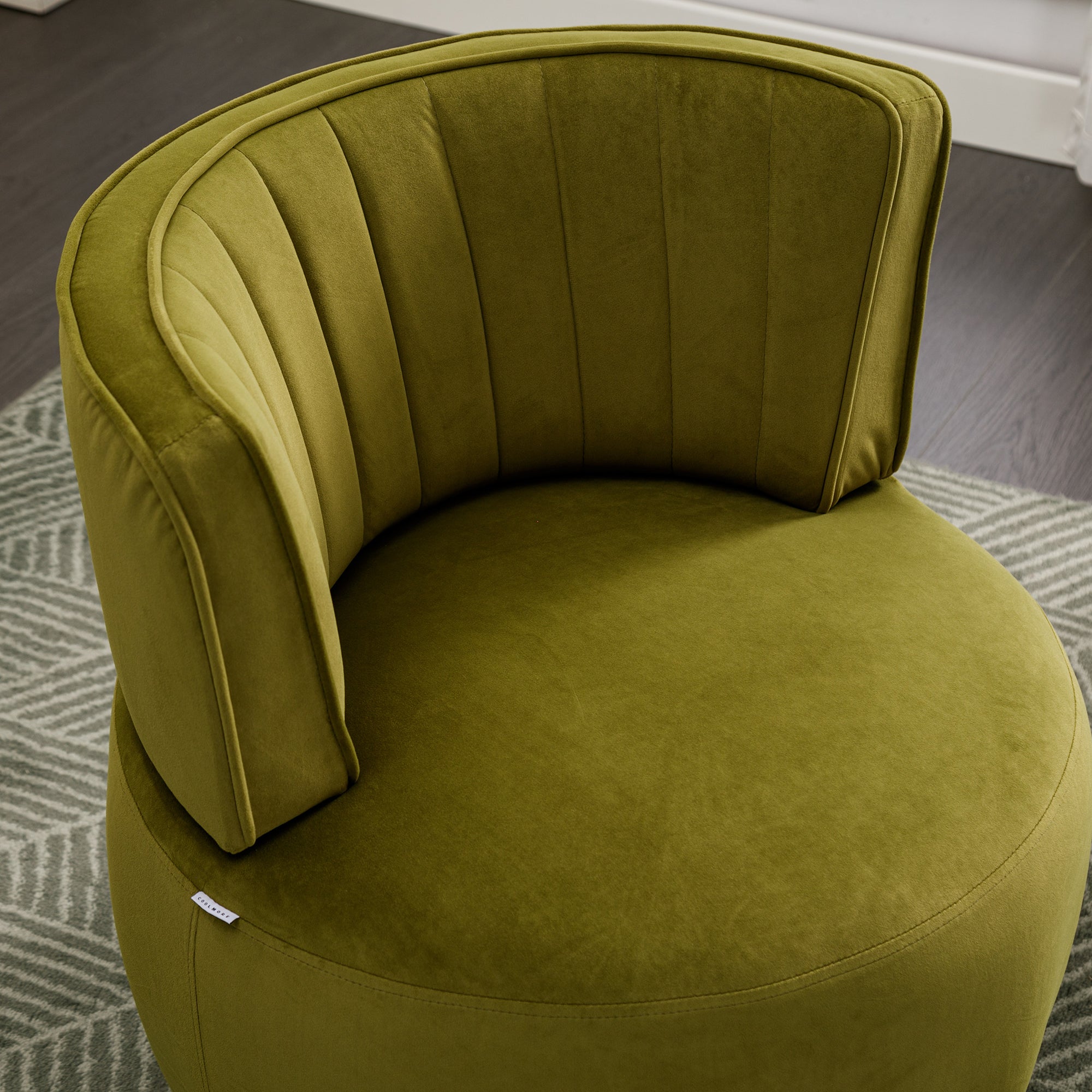 Living room olive green swivel accent chair