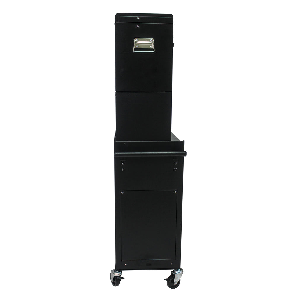 Lockable detachable toolbox on top of 6-drawer tool cabinet